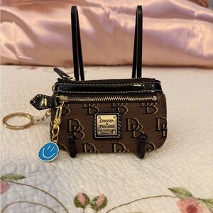 Dooney & Bourke Brown Monogram Pouch with Gold Accents. 5” by 3”. So beautiful.